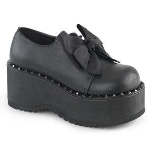 DEMONIA Dolly 05 Platform Oxford Lace Up Bow Studded Creeper Shoes Goth Punk